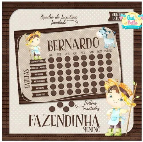 Quadro de Incentivos Fazendinha menino