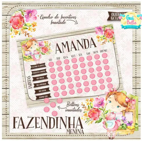 Quadro de Incentivos Fazendinha menina