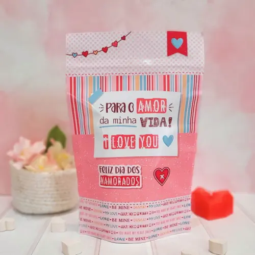 Saquinho Zip Lock Personalizado - Dia dos Namorados