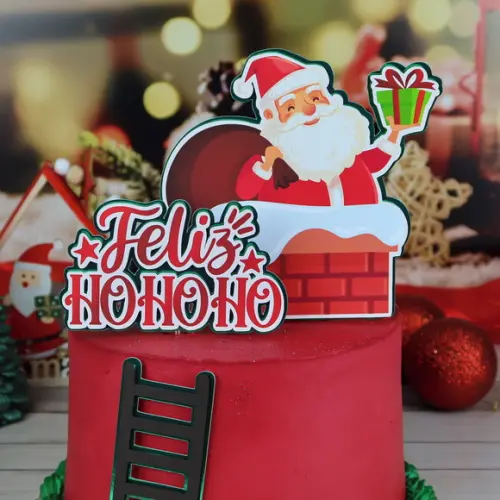 Topo de Bolo Feliz Hohoho