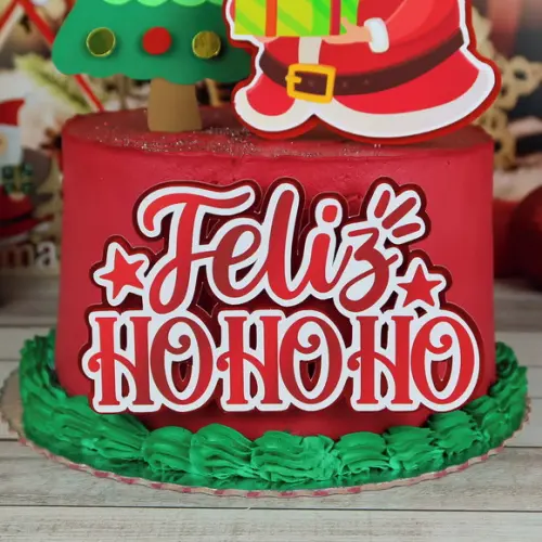 Topo de Bolo Feliz Hohoho