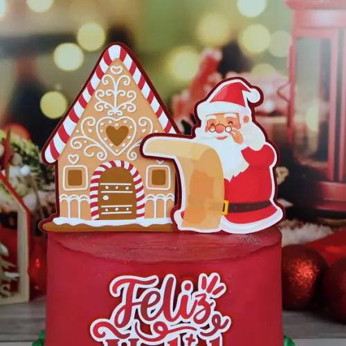 Topo de Bolo Papai Noel