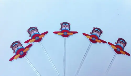 Toppers para docinhos URSINHO AVIADOR