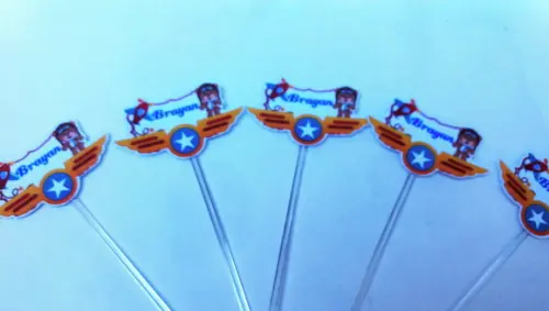 Toppers para docinhos URSINHO AVIADOR