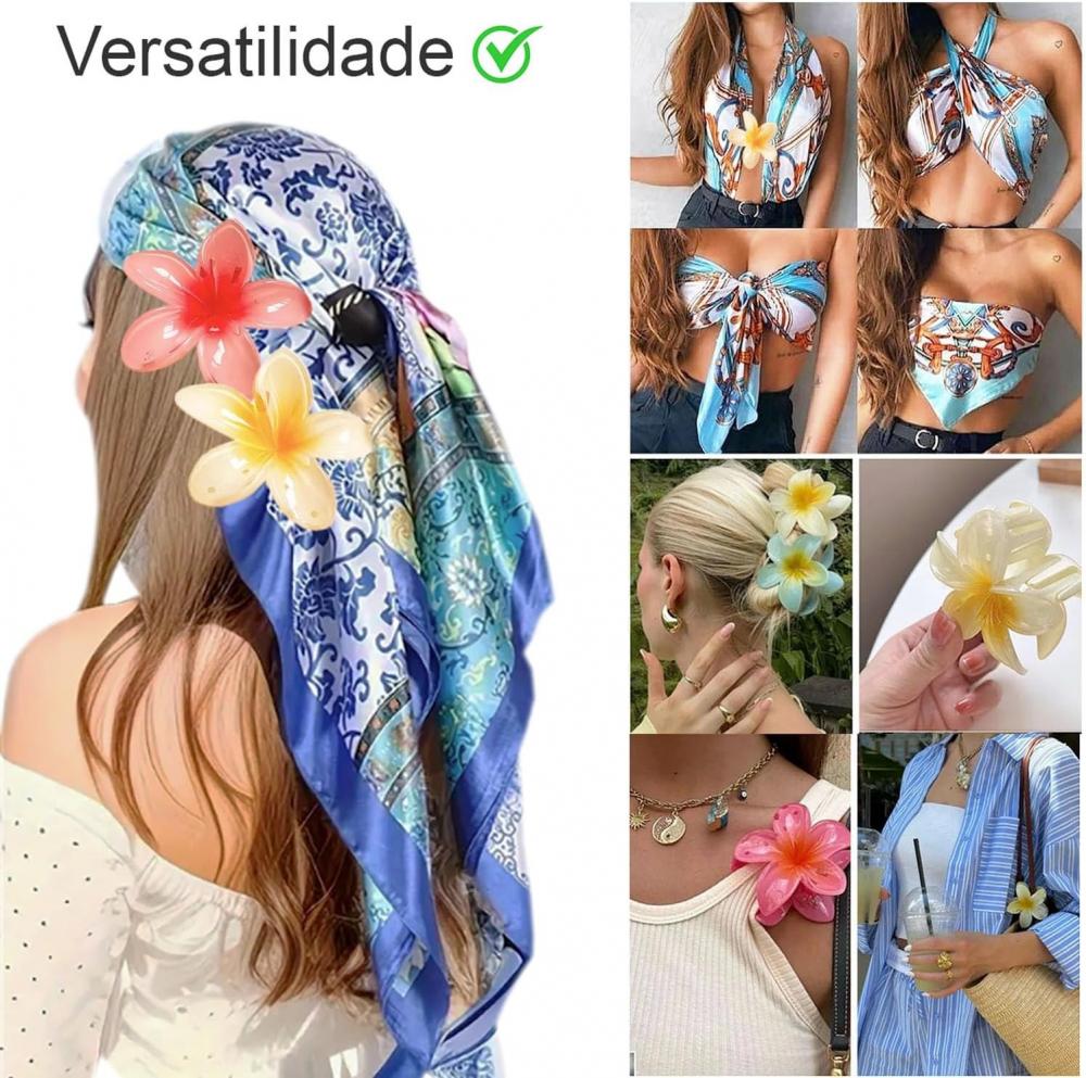 Kit Presilha de Flor para Cabelo Flower Clip Moda Blogueira Praia