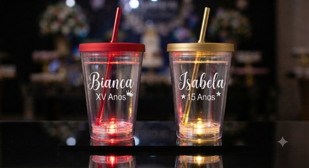Copo Com LED personalizado Brinde para Festas, empresas, eventos
