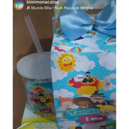 KIT CINEMA PERSONALIZADO NA CAIXA TEMÁTICA BALDE DE PIPOCA 1,8 E