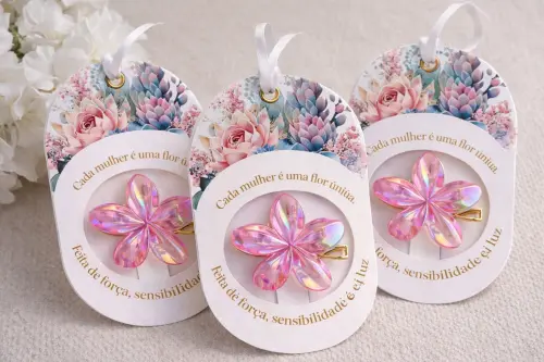 Presilha Floral com TAG – Lembrancinha para o Dia das Mulheres