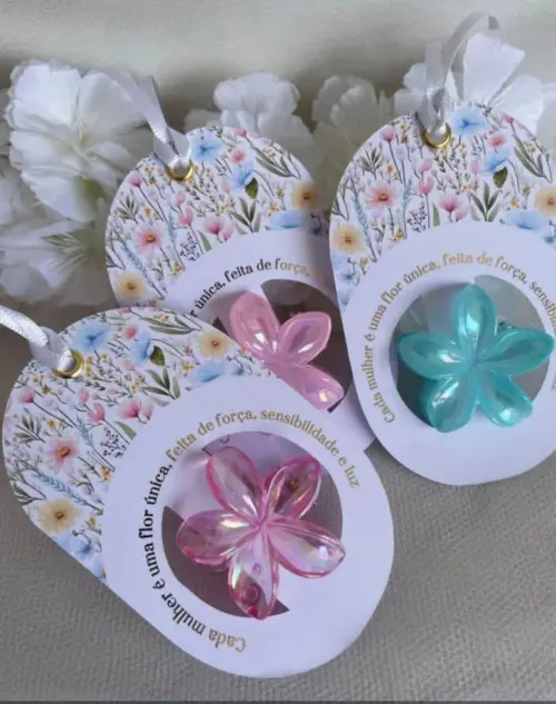 Arquivo digital para tag. Presilha Floral – Lembrancinha para o