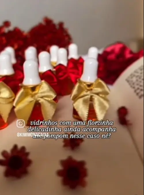 Lembrancinha e brinde de Luxo Personalizada R$5,50 - Kit Óleo e Scrunchie Cetim