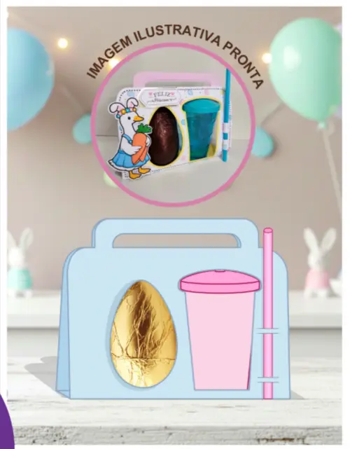 ARQUIVO DIGITAL PÁSCOA MALETA PARA OVO + COPO PÁSCOA PARA IMPRIMIR