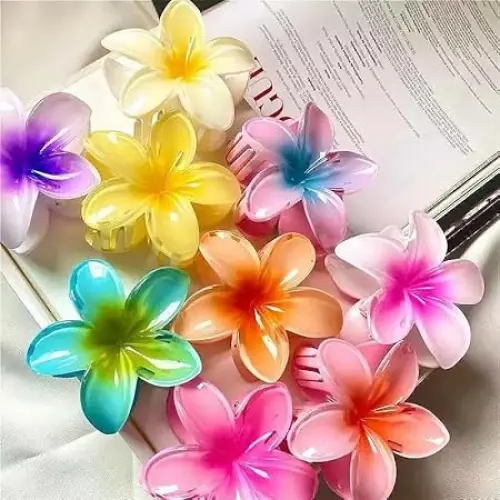 Kit Presilha de Flor para Cabelo Flower Clip Moda Blogueira Praia Cores Sortidas