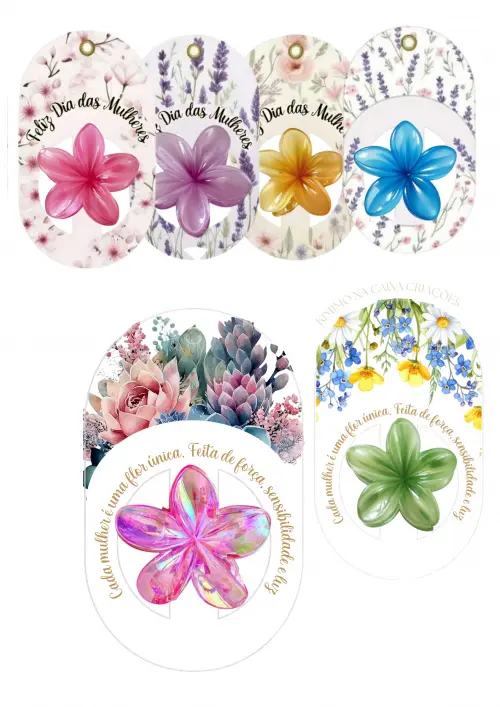 Kit Presilha de Flor para Cabelo Flower Clip Moda Blogueira Praia