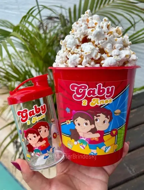 Kit Cineminha Personalizado | Balde de Pipoca 1L e Copo 300ml