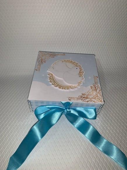Caixa Padrinho Mini Terço e Chocolate