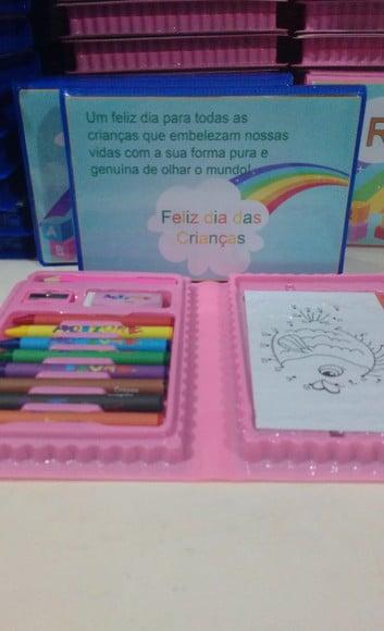 Estojo de Pintura Aquarela Dia das Crianças Meninas