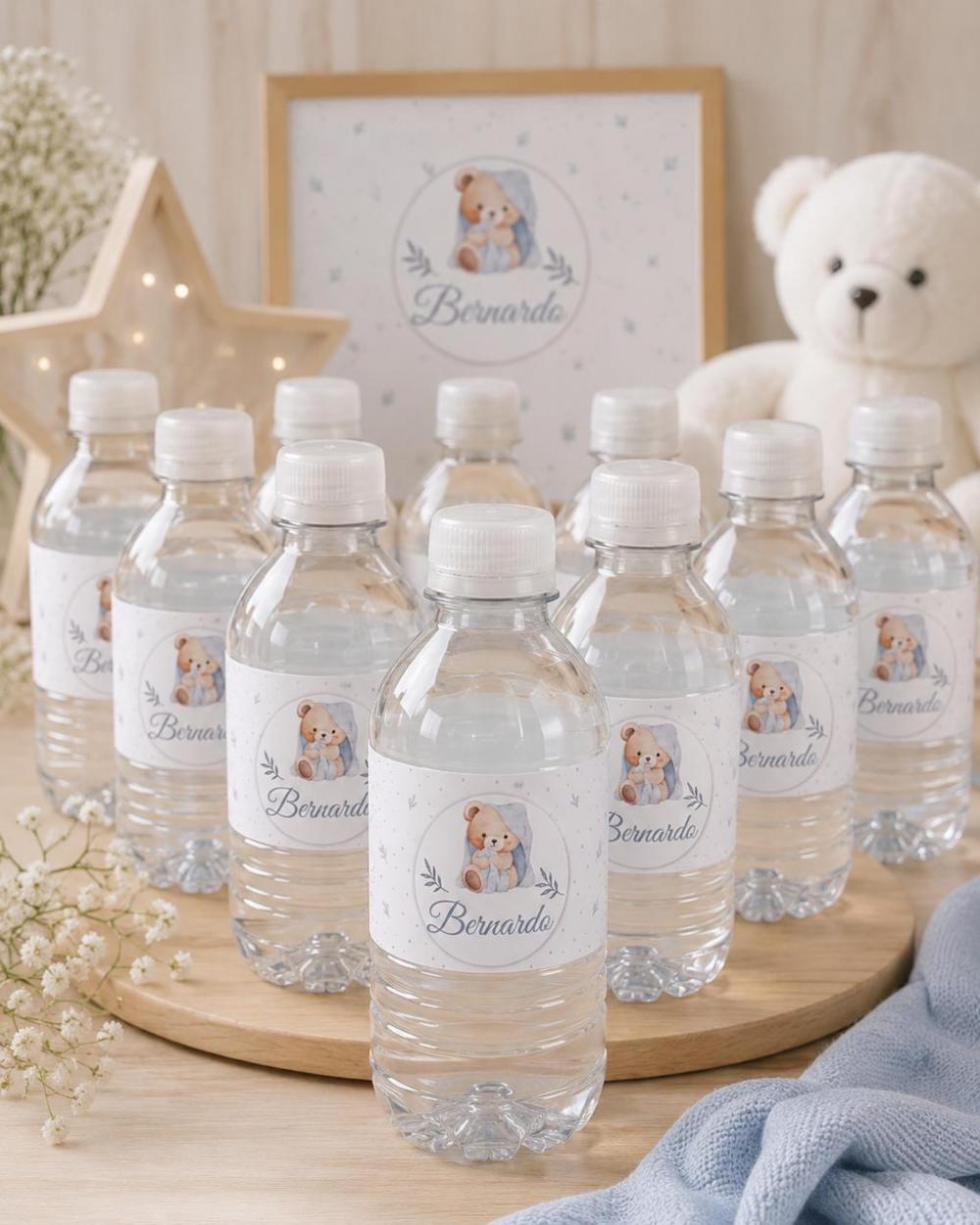 Rotulo Adesivo para Água Personalizado Maternidade Menino