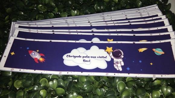 Rotulo Adesivo para Água Personalizado Astronauta