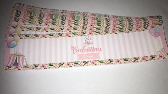 Rotulo Adesivo para Água Personalizado Circo