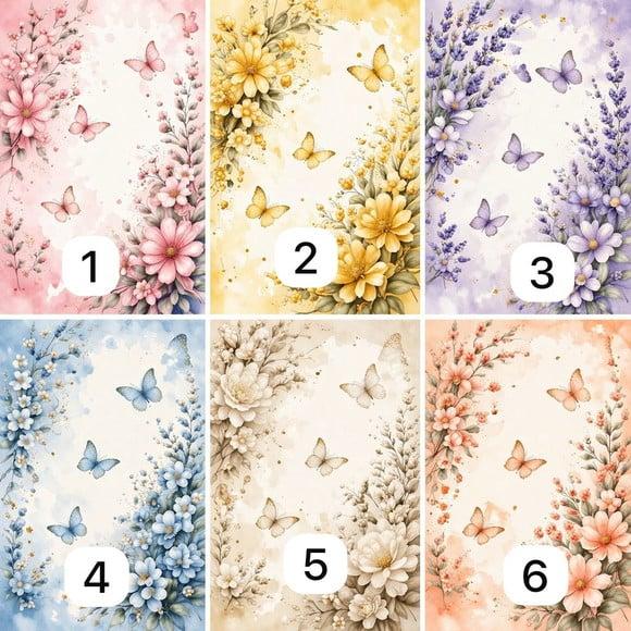 Sacolinha Personalizada Floral Rosa e Borboletas Aquarela