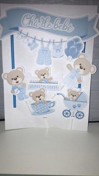 Topo de Bolo Chá de Bebê 3d