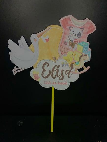 Topo de Bolo Chá de Bebê 3d
