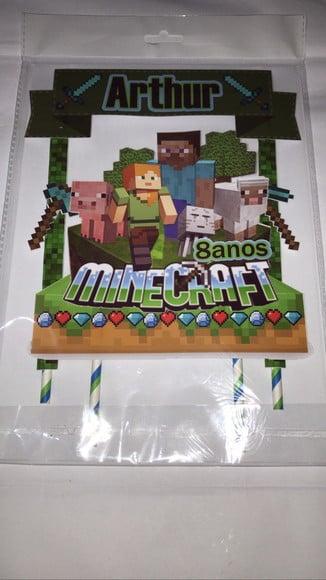 Topo de Bolo Manicraft 3d