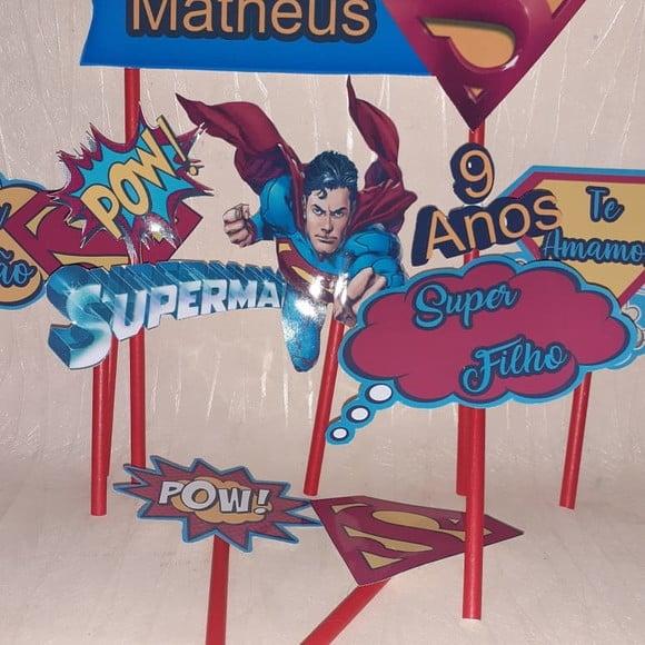 Topo de Bolo Superman 3d