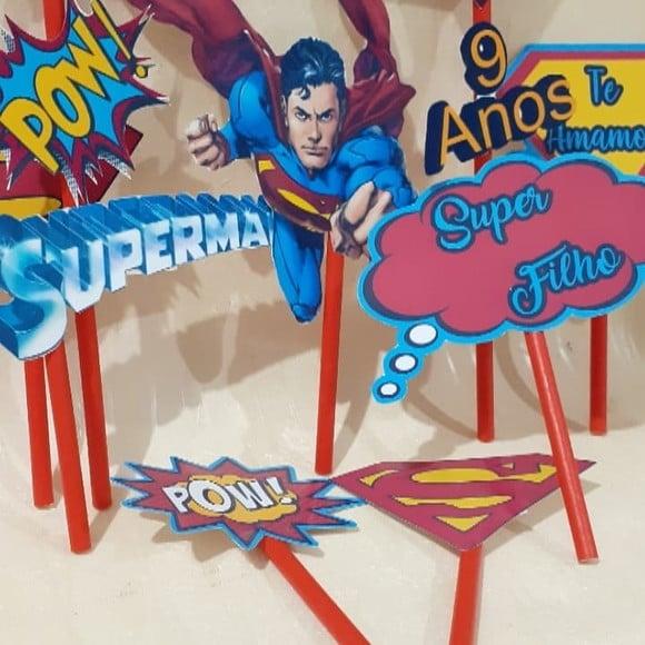 Topo de Bolo Superman 3d