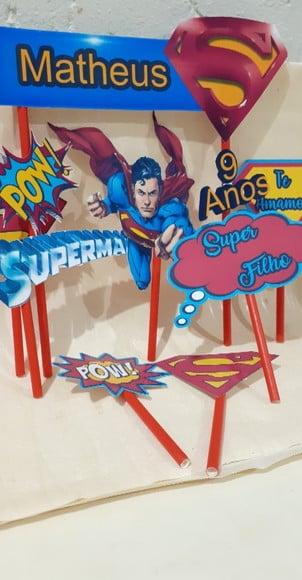 Topo de Bolo Superman 3d