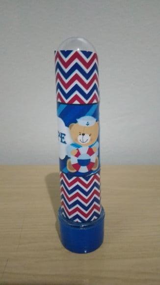 Tubetes acrílico Personalizado Ursinho Marinheiro