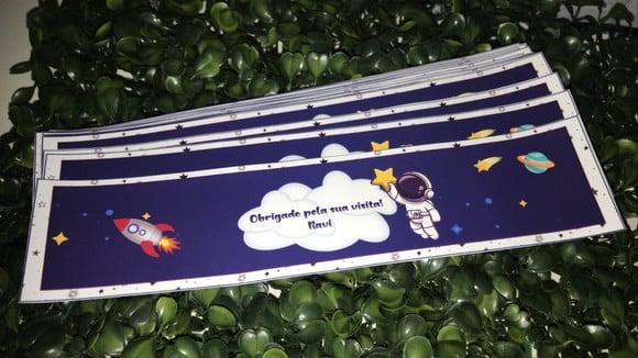 Rotulo Adesivo para Água Personalizado Astronauta