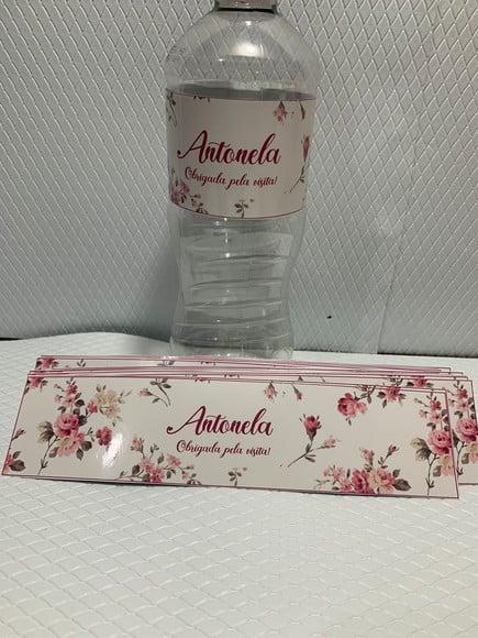 Rotulo Adesivo para Água Personalizado Maternidade Menina