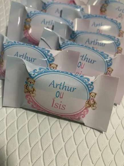Balinha Personalizada Chá Revelação Rosa e Azul