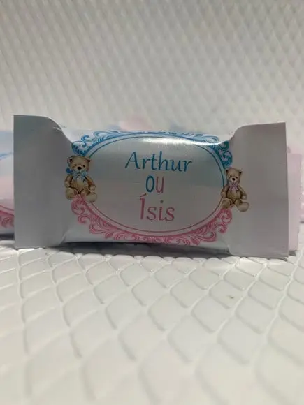 Balinha Personalizada Chá Revelação Rosa e Azul