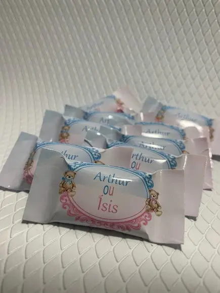 Balinha Personalizada Chá Revelação Rosa e Azul