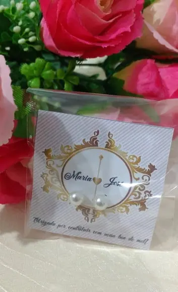 Brinco para lembrancinha de casamento