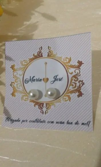 Brinco para lembrancinha de casamento