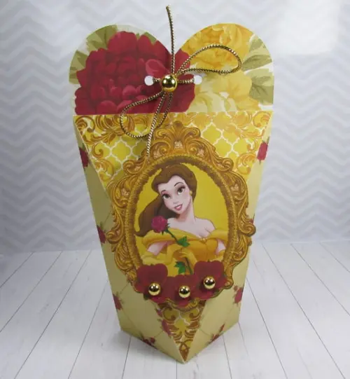 Caixa Coração Luxo a Bela e a Fera Personalizada