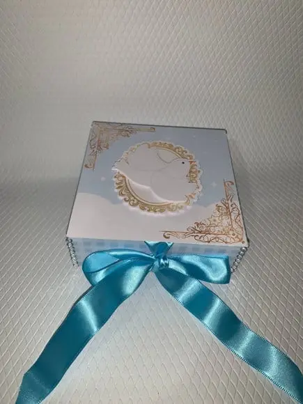 Caixa Padrinho Mini Terço e Chocolate