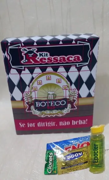 Caixinha para kit ressaca tema Boteco