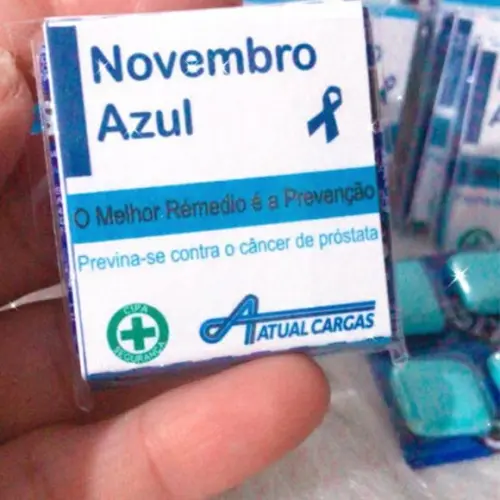Caxinha de Chiclete Personalizado Novembro Azul