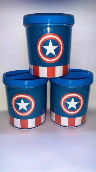 Porta lápis em acrílico personalizado Capitão Amarica