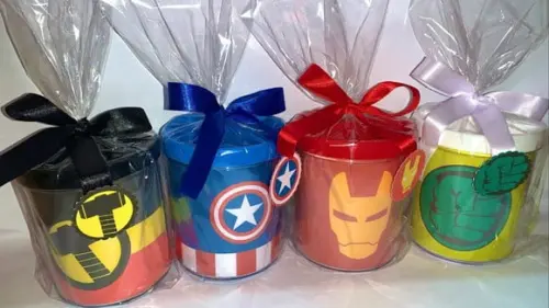 Porta lápis em acrílico personalizado Homen de ferro
