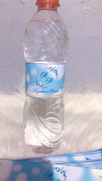 Rotulo adesivo para água personalizado casamento
