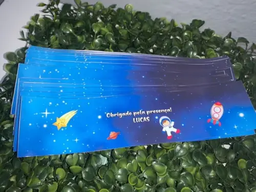 Rotulo Adesivo para Água Personalizado Astronauta