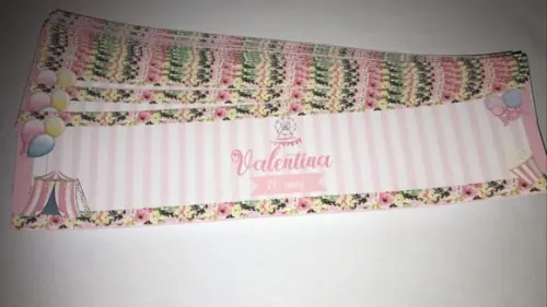 Rotulo Adesivo para Água Personalizado Circo
