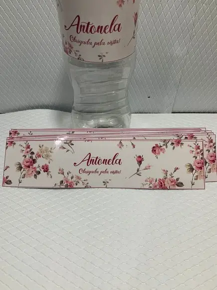 Rotulo Adesivo para Água Personalizado Maternidade Menina