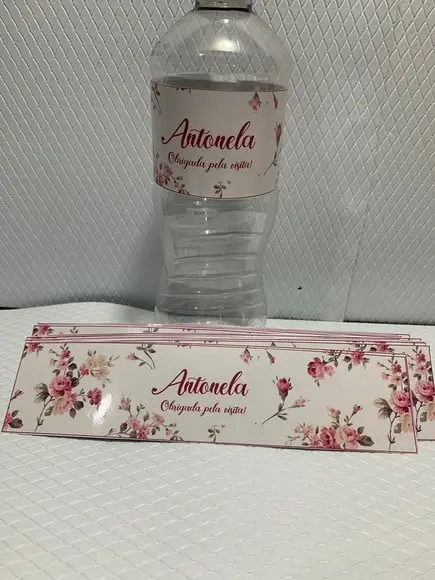 Rotulo Adesivo para Água Personalizado Maternidade Menina