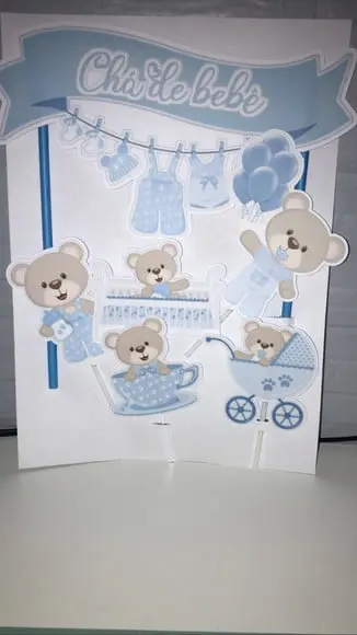 Topo de Bolo Chá de Bebê 3d